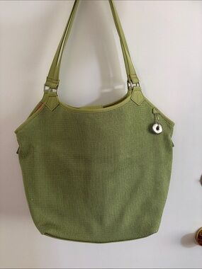 SAK Green Woven Tote Bag